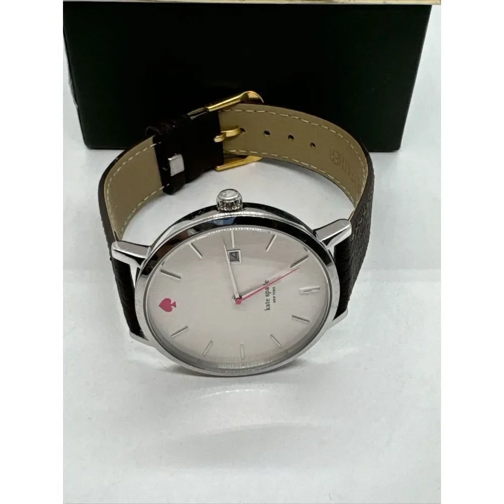 Kate Spade Gramercy 0008 Women's Black Leather Strap Analog Dial Watch JNA129
